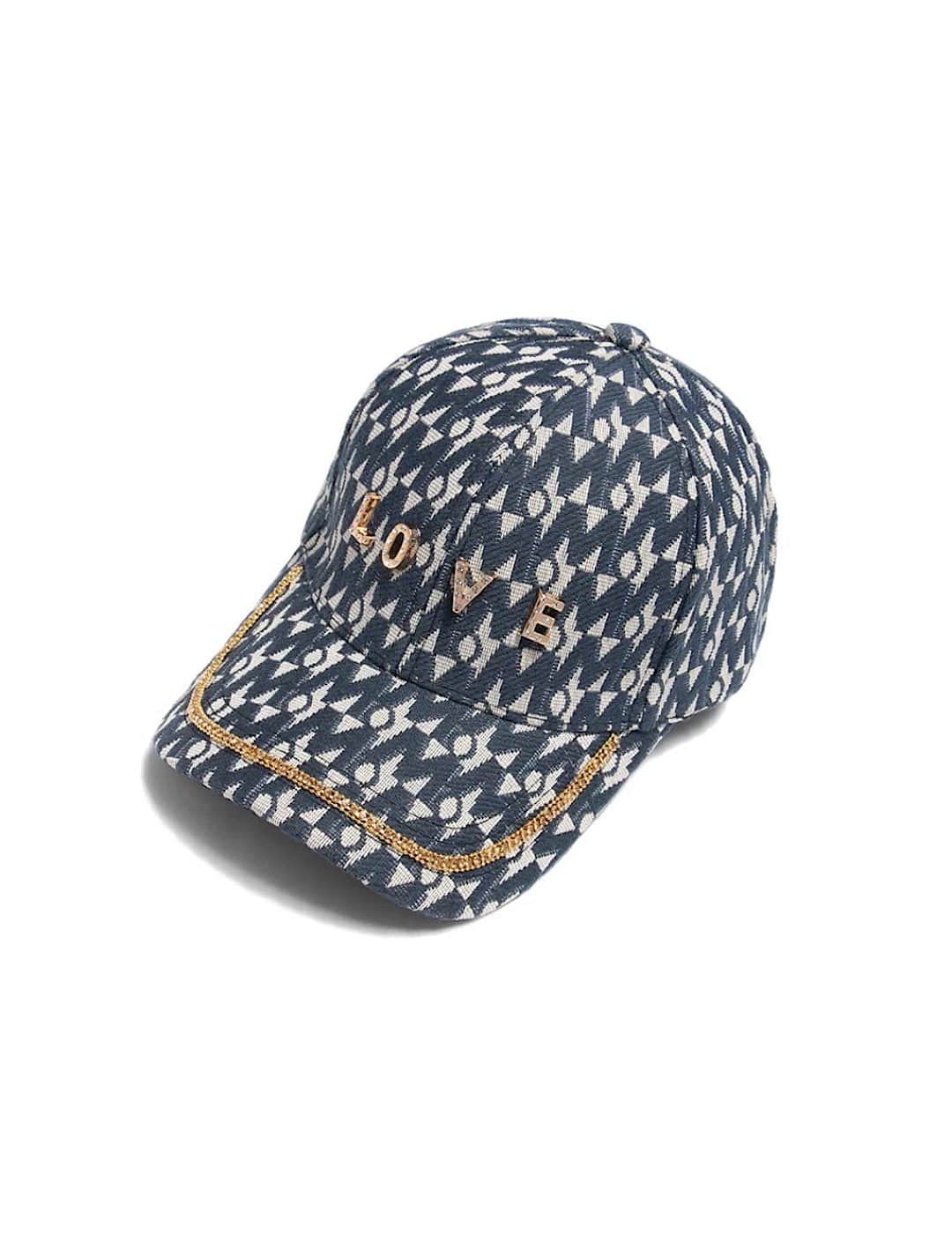 Gold Love Letter Checkered Cap