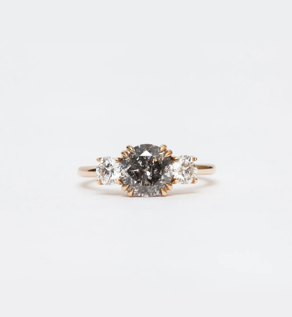 Grey Diamond Eleonore Three-Stone Ring