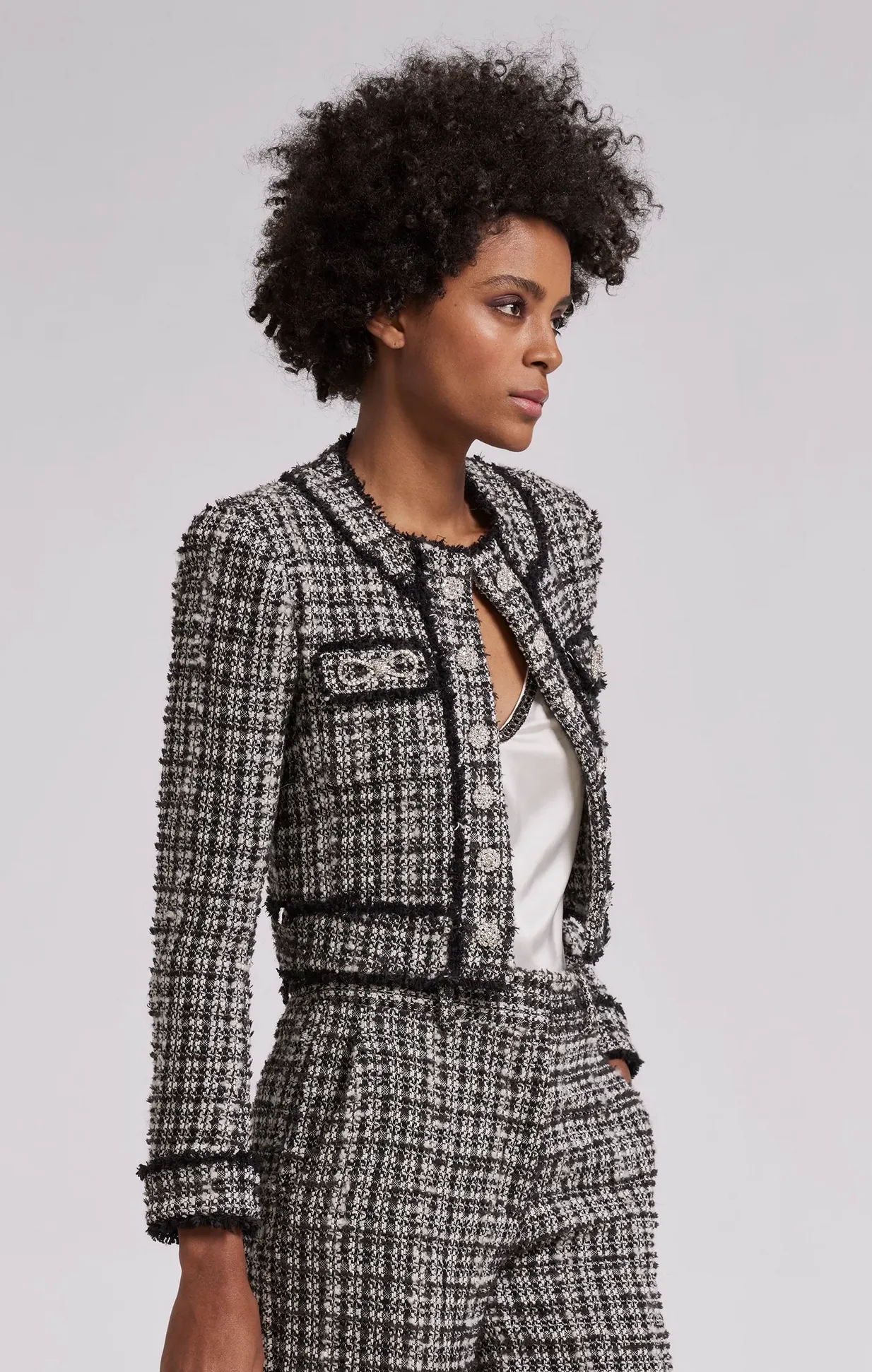 H23374-1bw Generation Love Zio Tweed Jacket