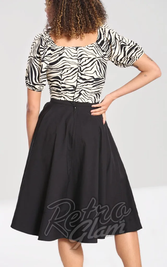 Hell Bunny Abi 50's Skirt in Black - 4XL left only