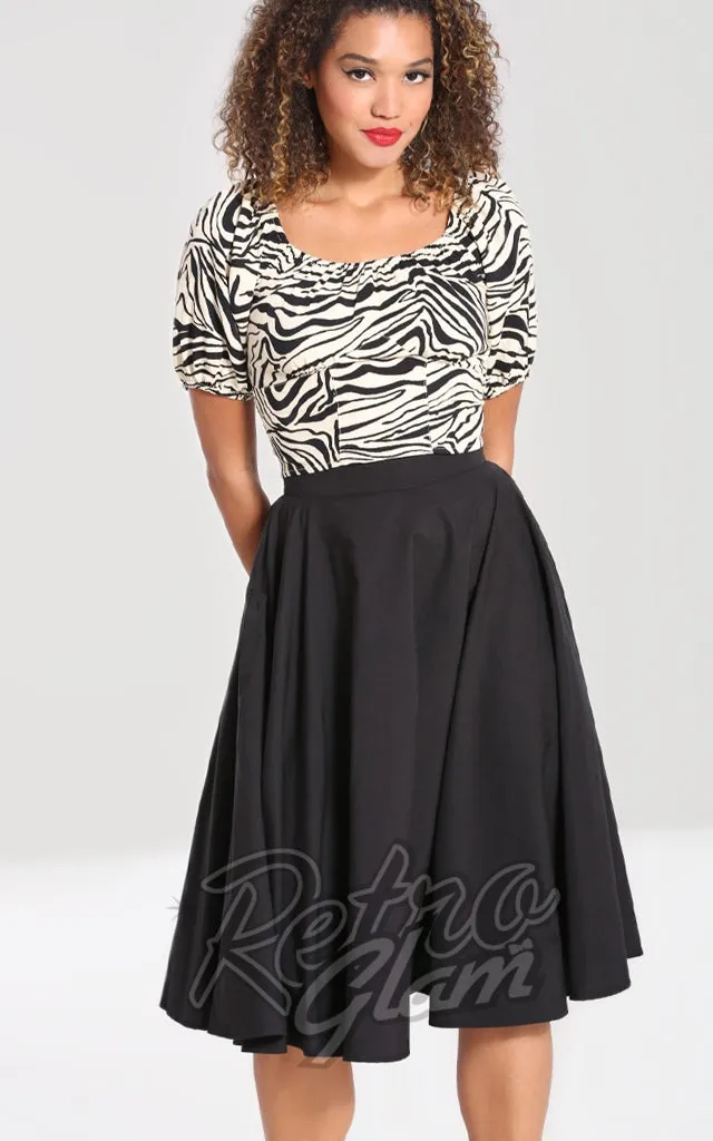 Hell Bunny Abi 50's Skirt in Black - 4XL left only