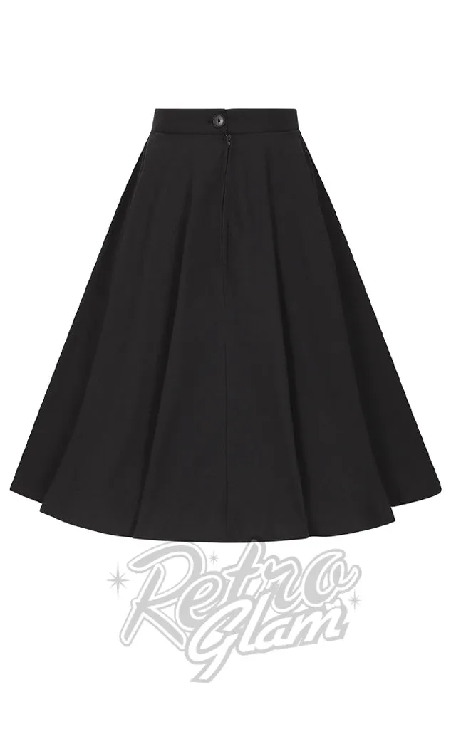 Hell Bunny Abi 50's Skirt in Black - 4XL left only