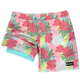 'Hooey' Men's 6.5 Bigwake Palm Leaf Board Short w/Liner - Pink