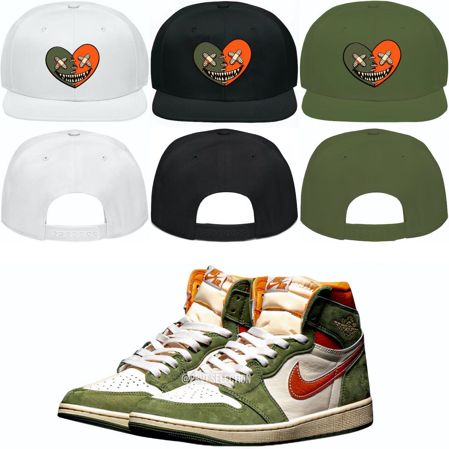 Jordan 1 Celadon 1s Snapback Hat to Match : CELADON HEART BAWS