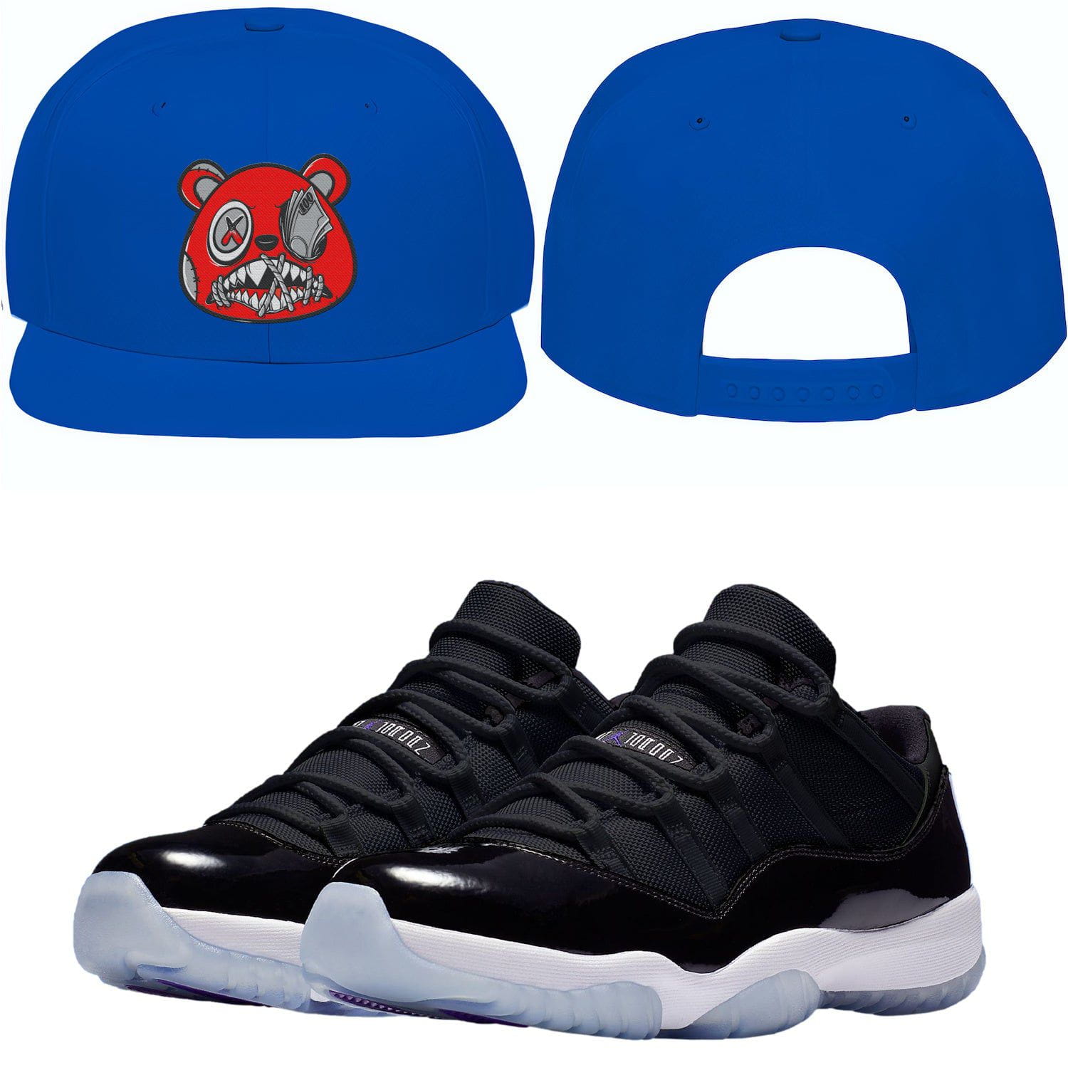 Jordan 11 Low Space Jam 11s Snapback Hat to Match - RED MONEY TALKS BAWS