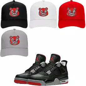 Jordan 4 Bred Reimagined 4s Trucker Hat to Match - RED MONEY TALKS BAWS