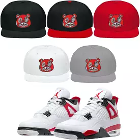 Jordan 4 Red Cement 4s Snapback Hat to Match - RED MONEY TALKS BAWS