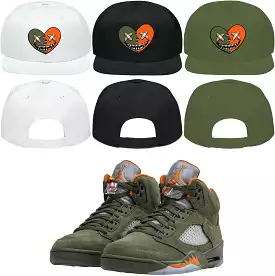 Jordan 5 Olive 5s Snapback Hat to Match : CELADON HEART BAWS