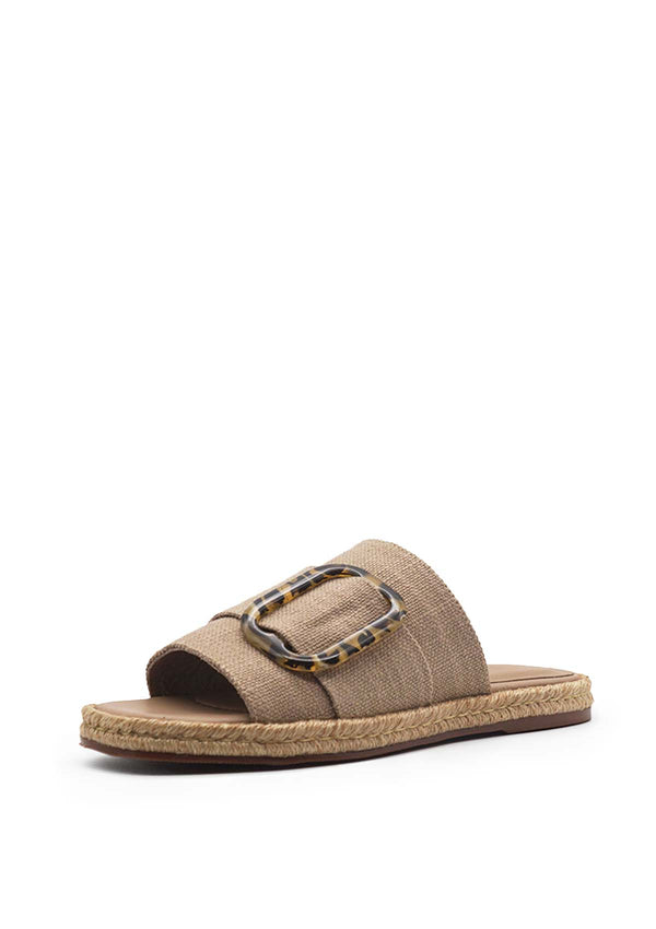 KAANAS Medan Buckled Cotton Espadrille Sandal