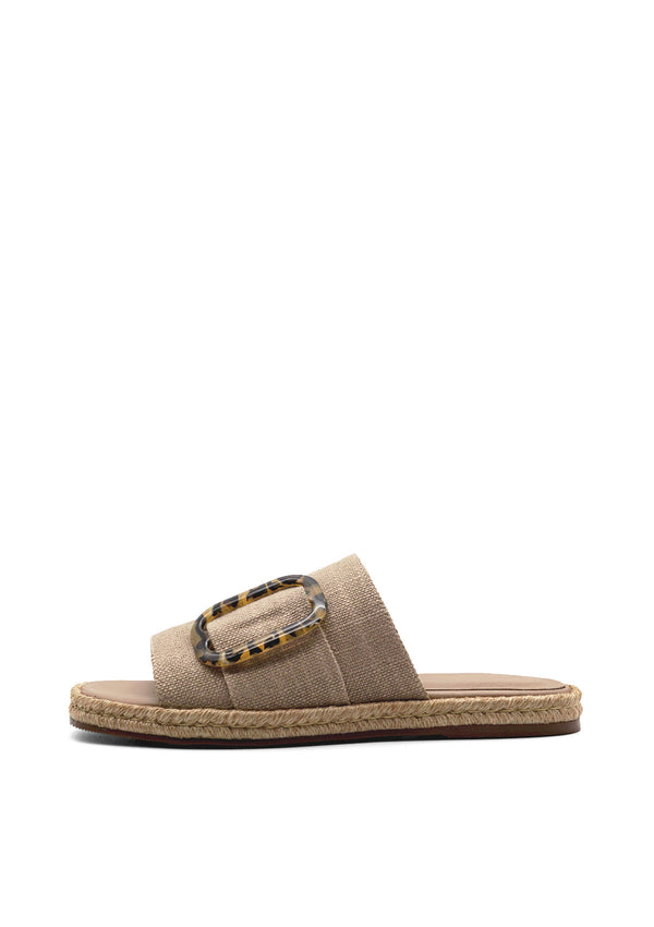 KAANAS Medan Buckled Cotton Espadrille Sandal