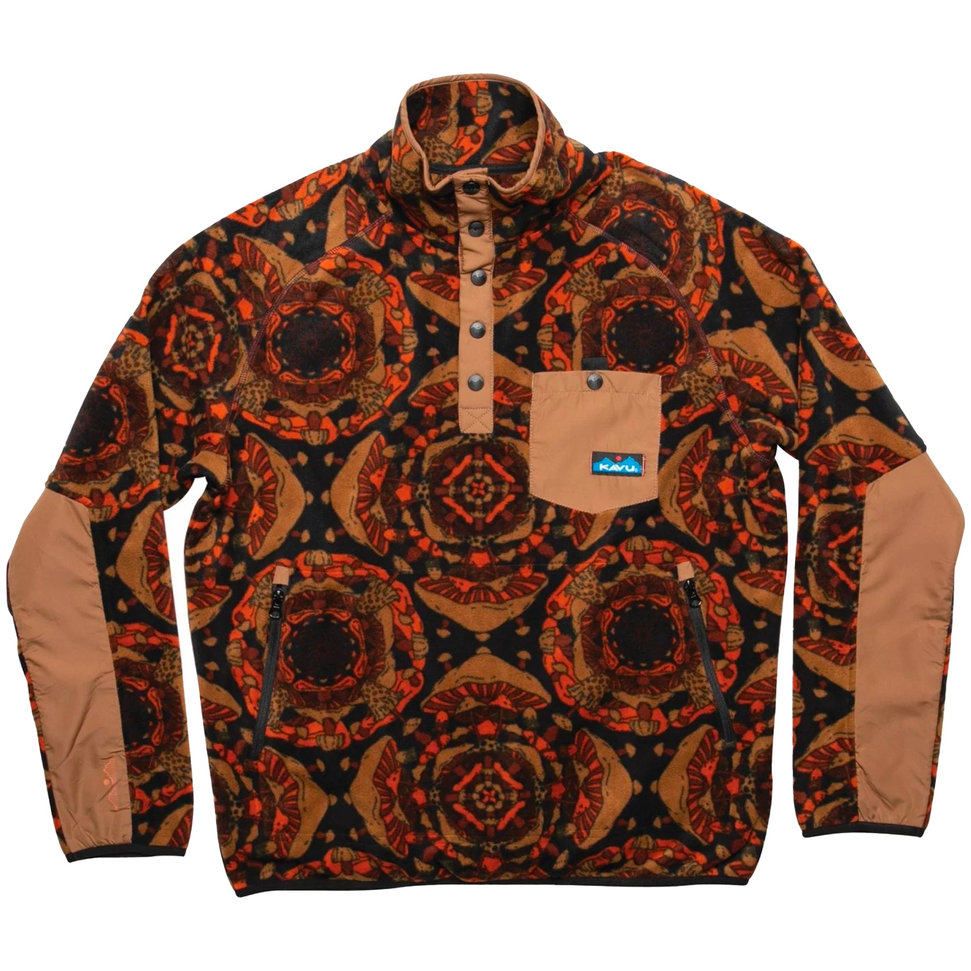 KAVU Teannaway Mock Neck Polar Fleece - Kalidoshroom