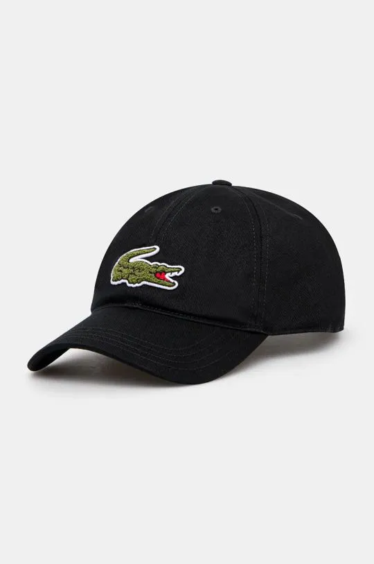 Lacoste baseball cap black color with an application RK3186