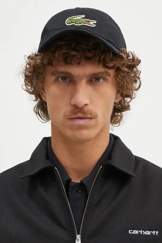 Lacoste baseball cap black color with an application RK3186