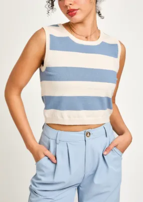 LE LIS SLEEVELESS STRIPE SWEATER TOP