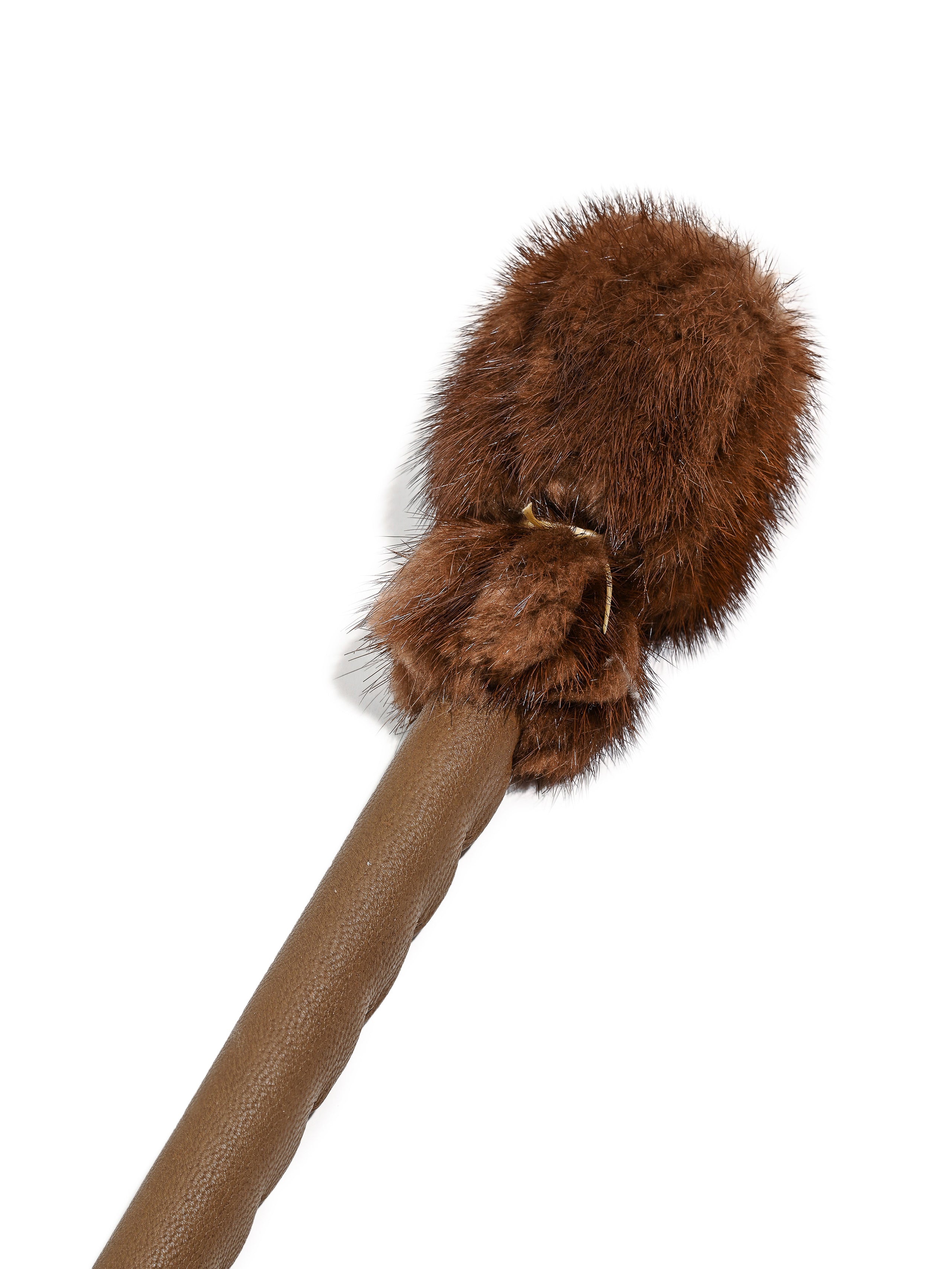 Leather-Wrapped Mink Drum Beater