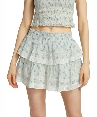 LoveShackFancy Ruffle Mini Skirt In Angel Falls