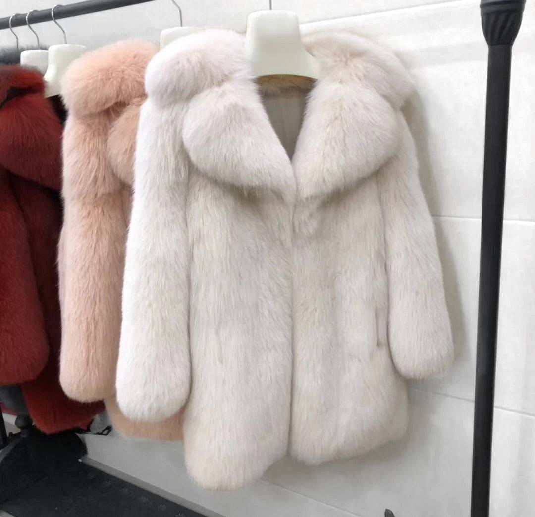 Lux Thick Fox Fur Coat