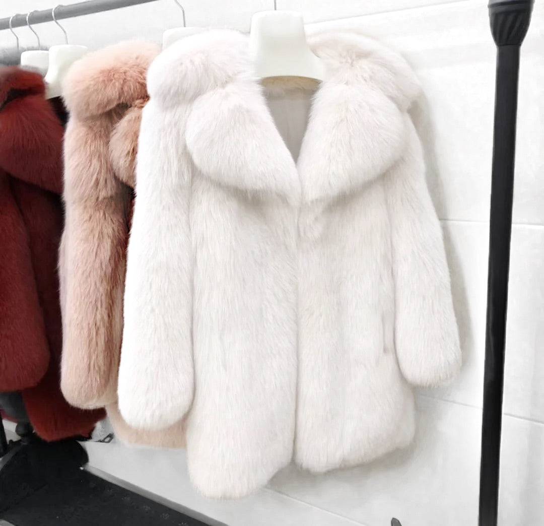 Lux Thick Fox Fur Coat