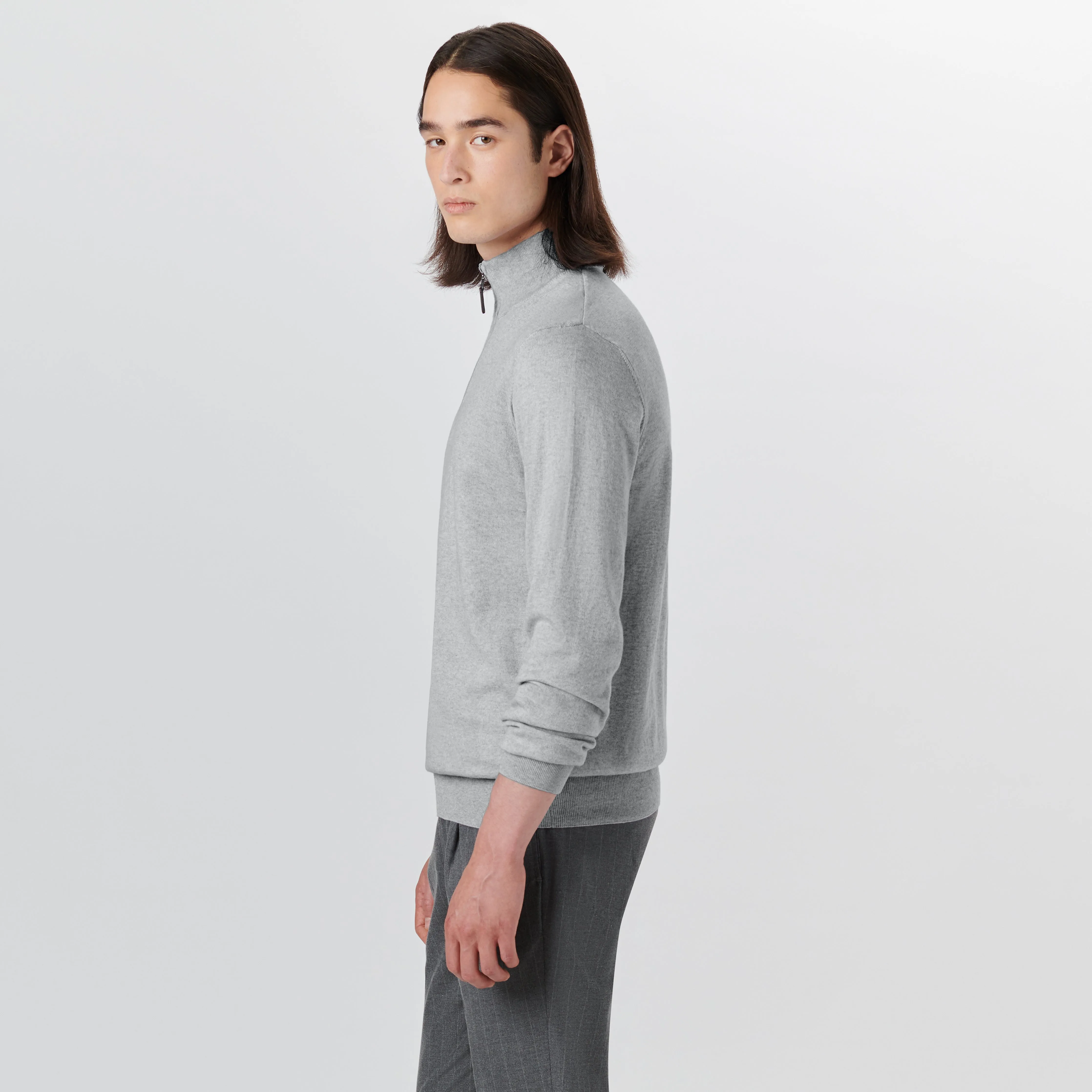 Melange Quarter Zip Pullover Sweater