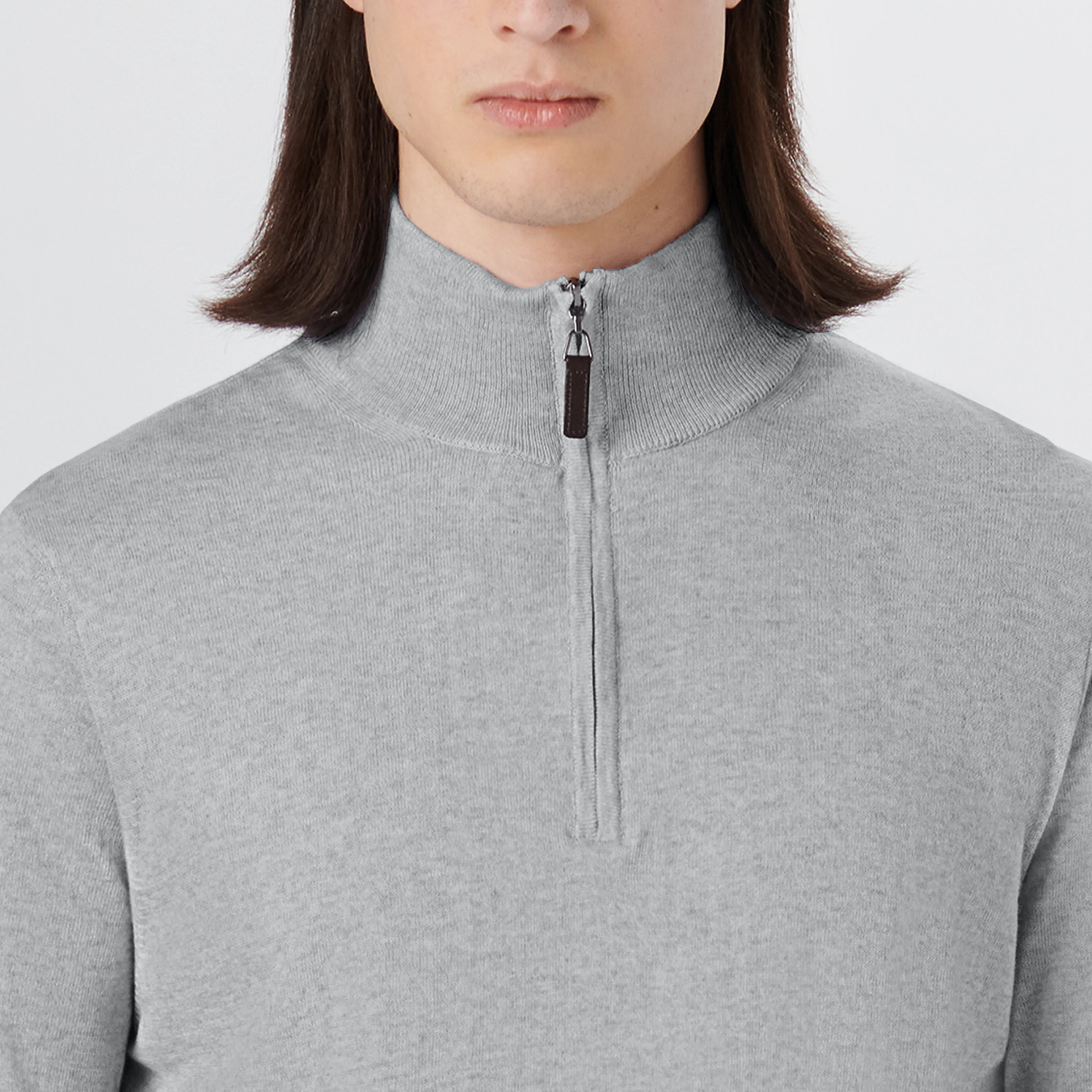 Melange Quarter Zip Pullover Sweater