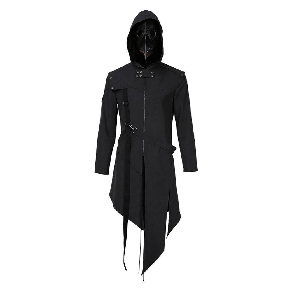 Men Steampunk Gothic Hooded Jacket Coats Halloween Carnival Suit Cosplay Costume