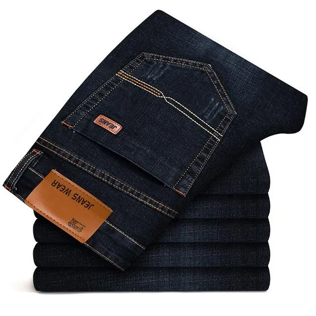 Men's Business Casual Fashion Stretch Slim Classic Denim Jeans on Clearance