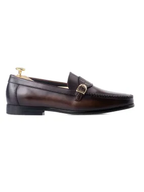 Moccasin Loafer Single Croco Strap - Coffee