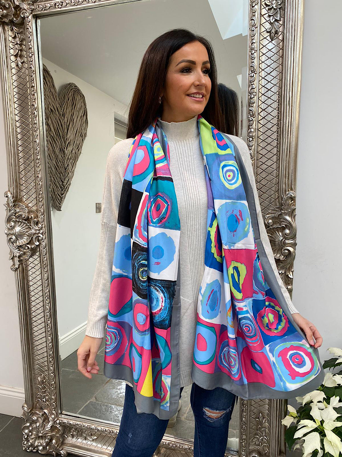 Multi Circle Print Scarf