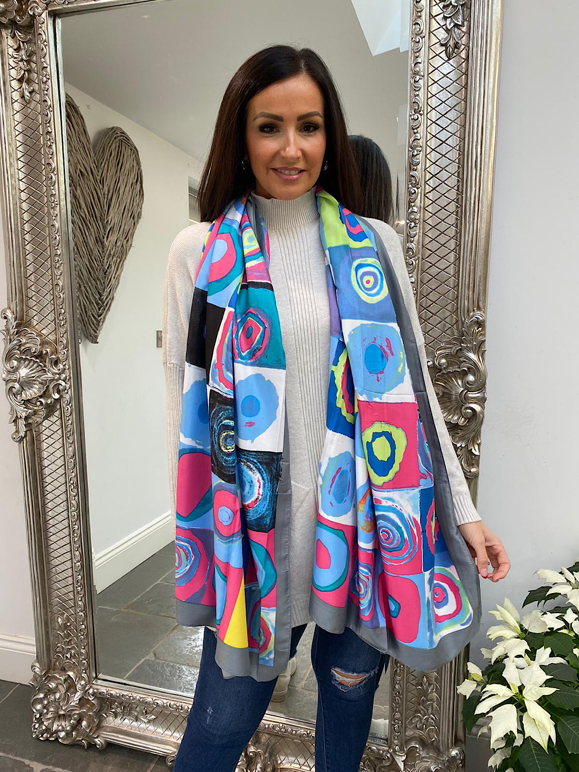 Multi Circle Print Scarf