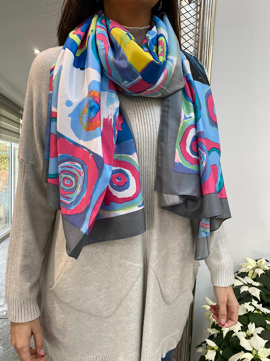 Multi Circle Print Scarf