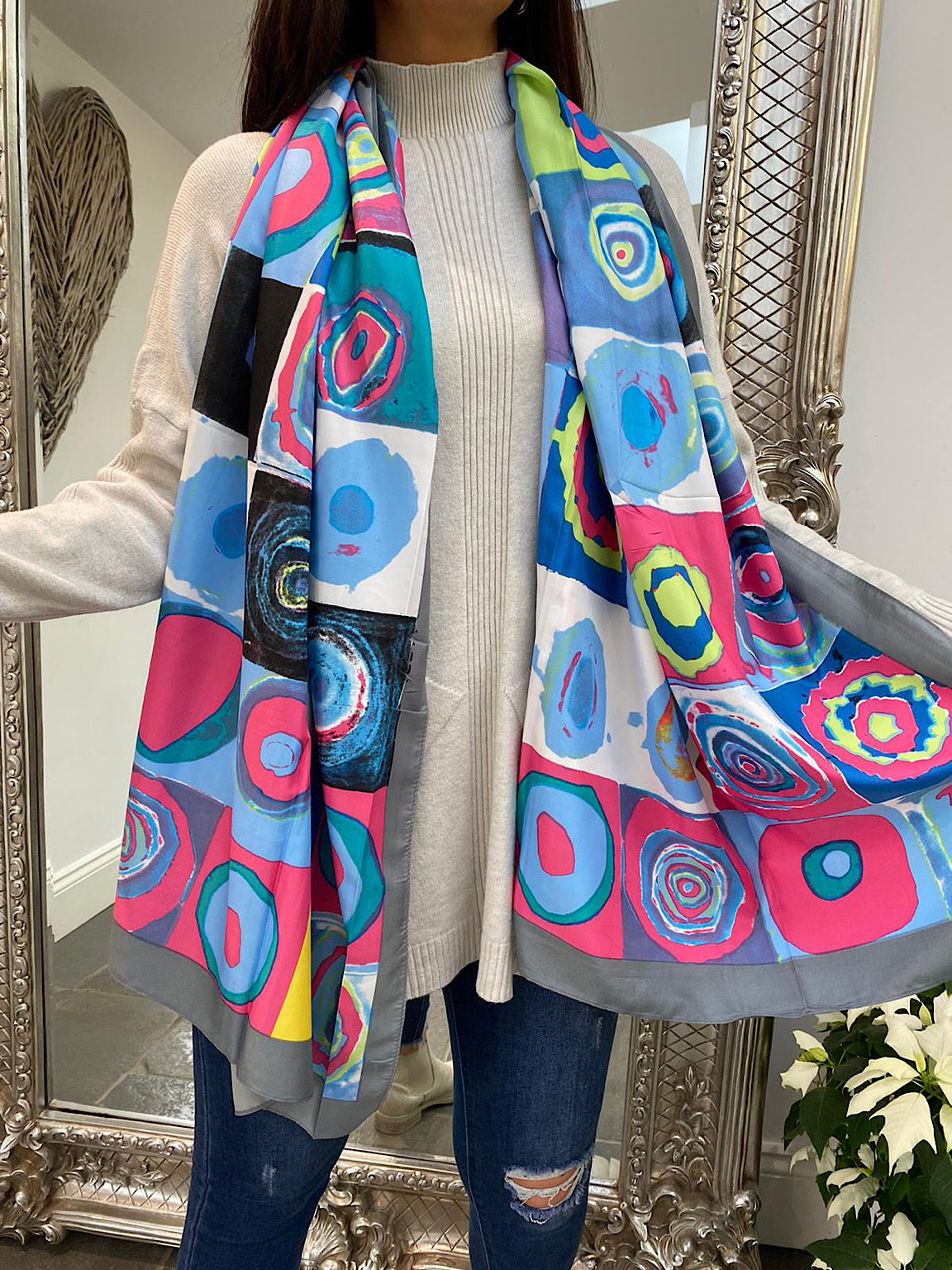 Multi Circle Print Scarf