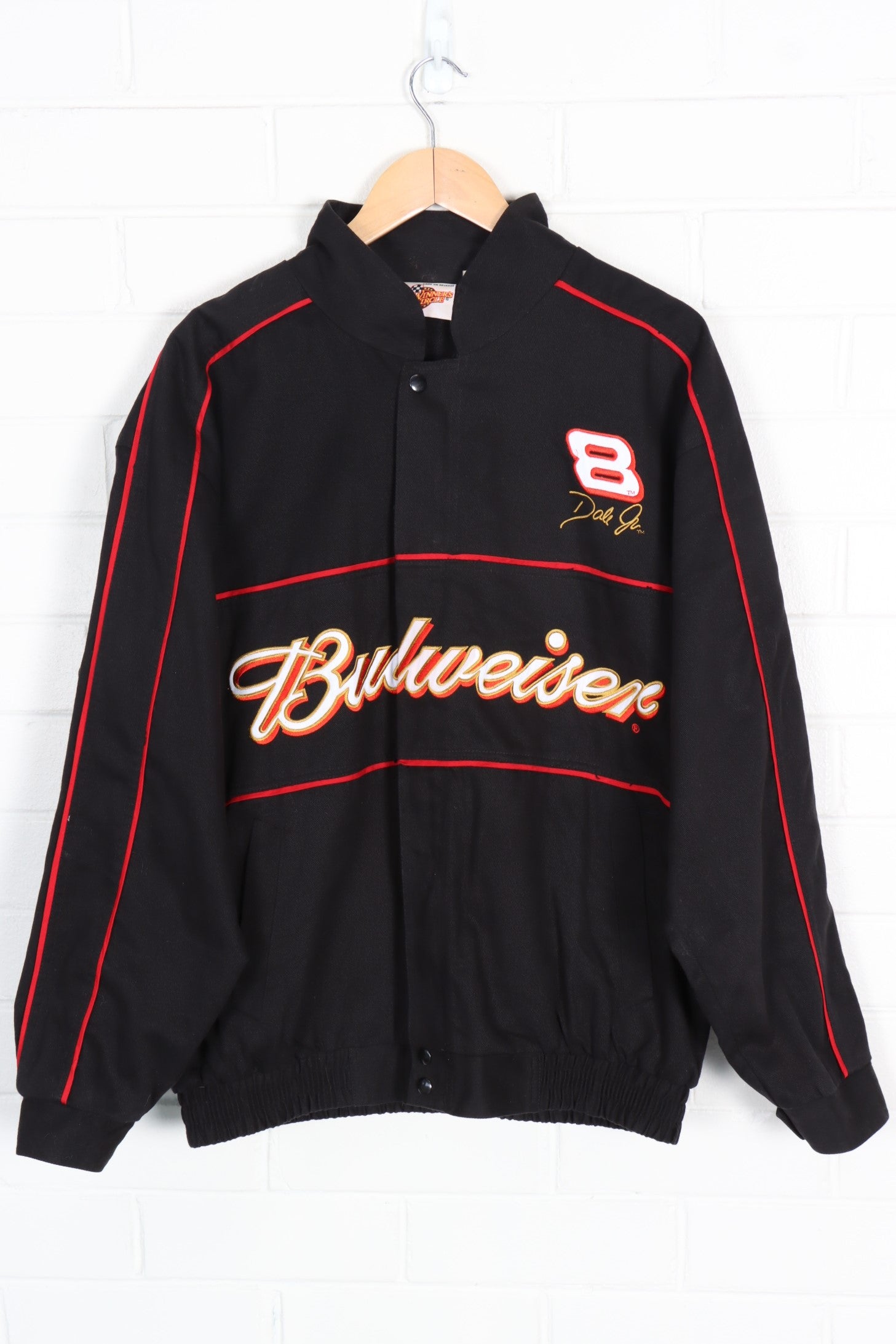 NASCAR Dale Earnhardt Jr Budweiser Embroidered Racing Jacket (L-XL)