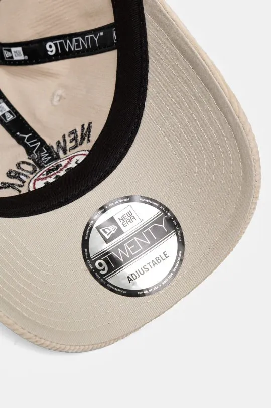 New Era baseball cap CORD 9TWENTY® beige color with an application 60565322