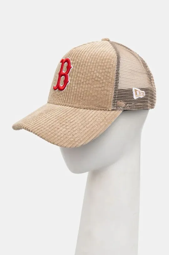 New Era baseball cap CORD TRUCKER BOSTON RED SOX beige color with an application 60565522