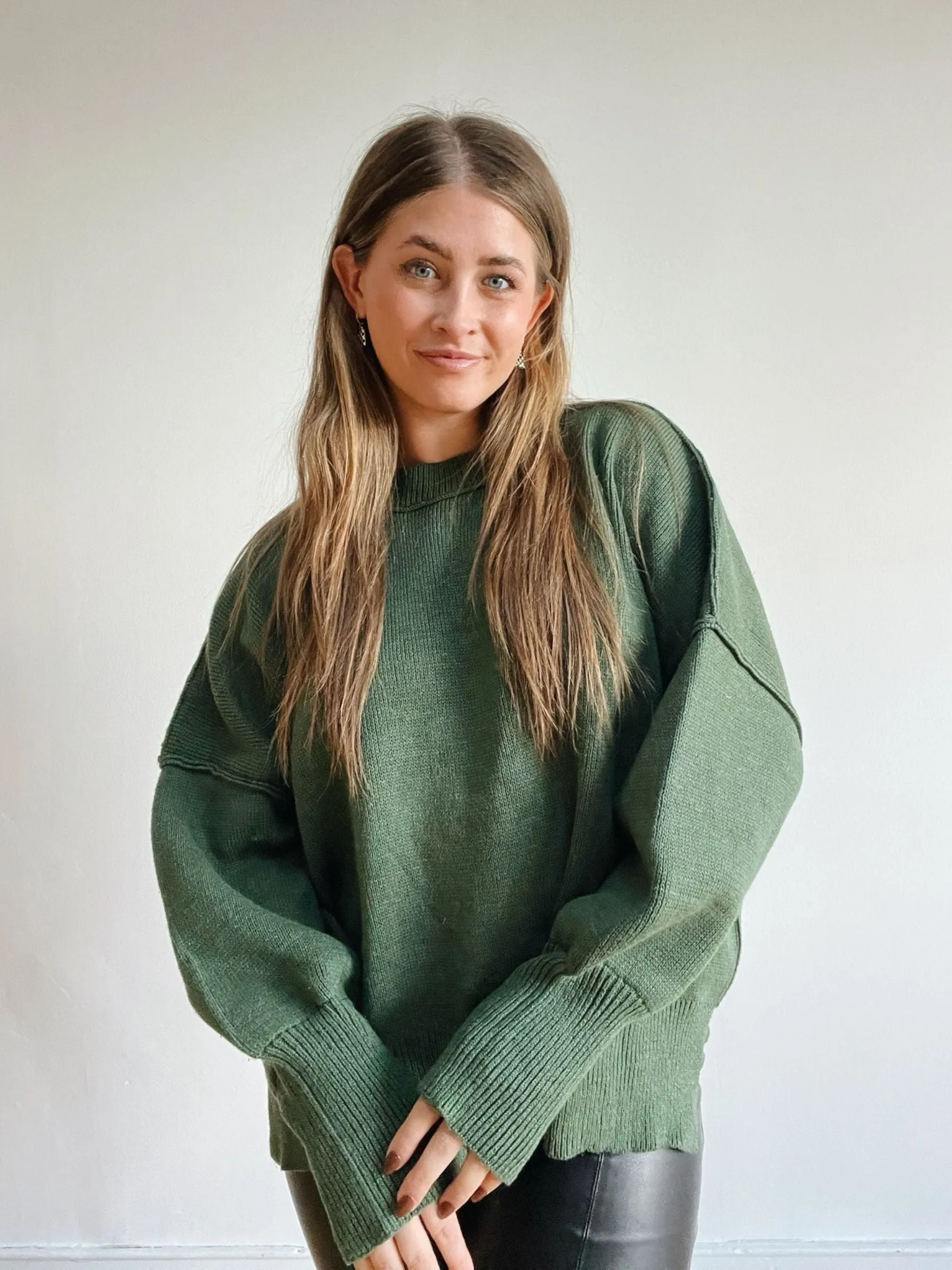 Olive Oversized Pullover Sweater