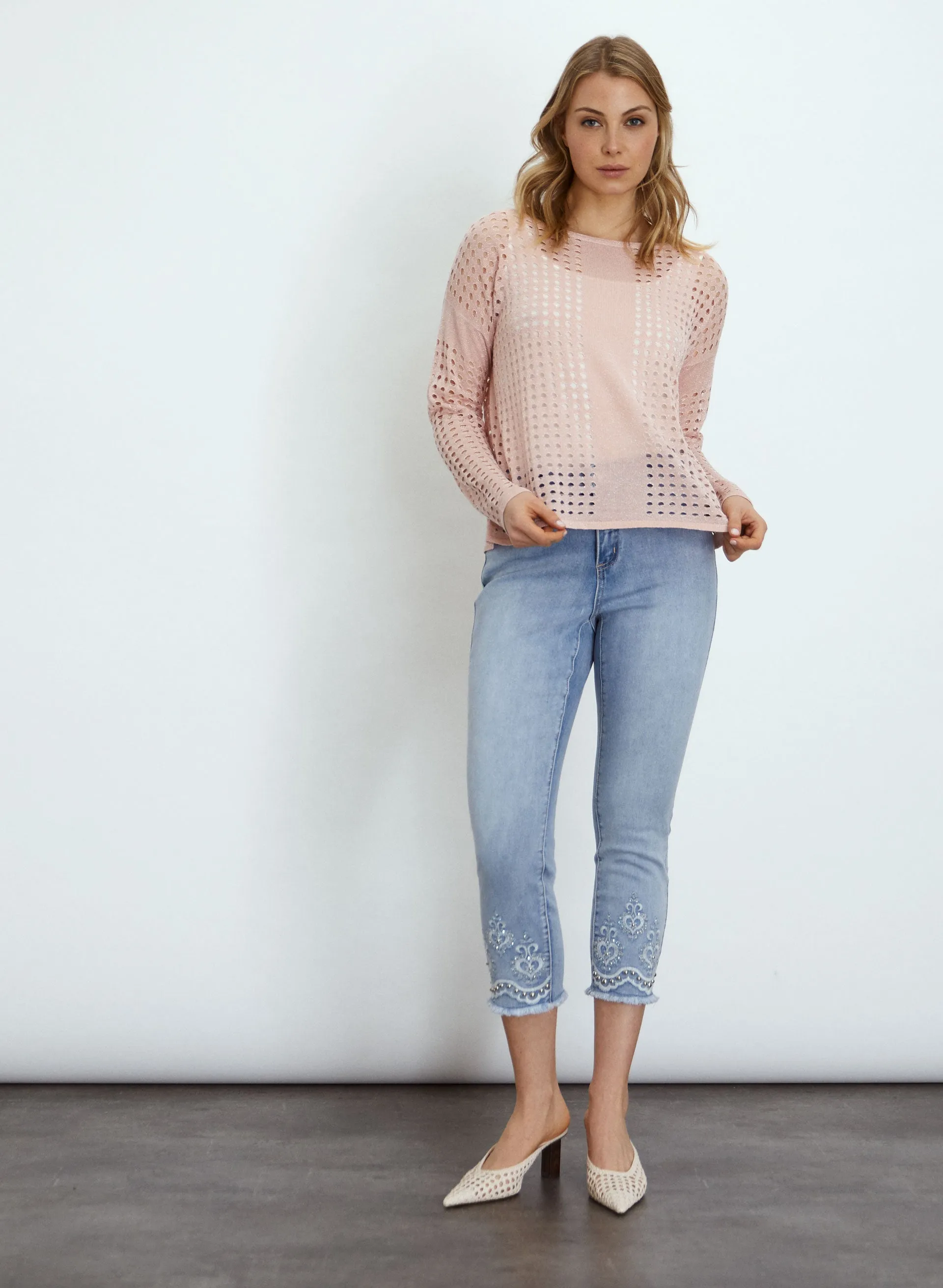 Open Stitch Pullover Sweater