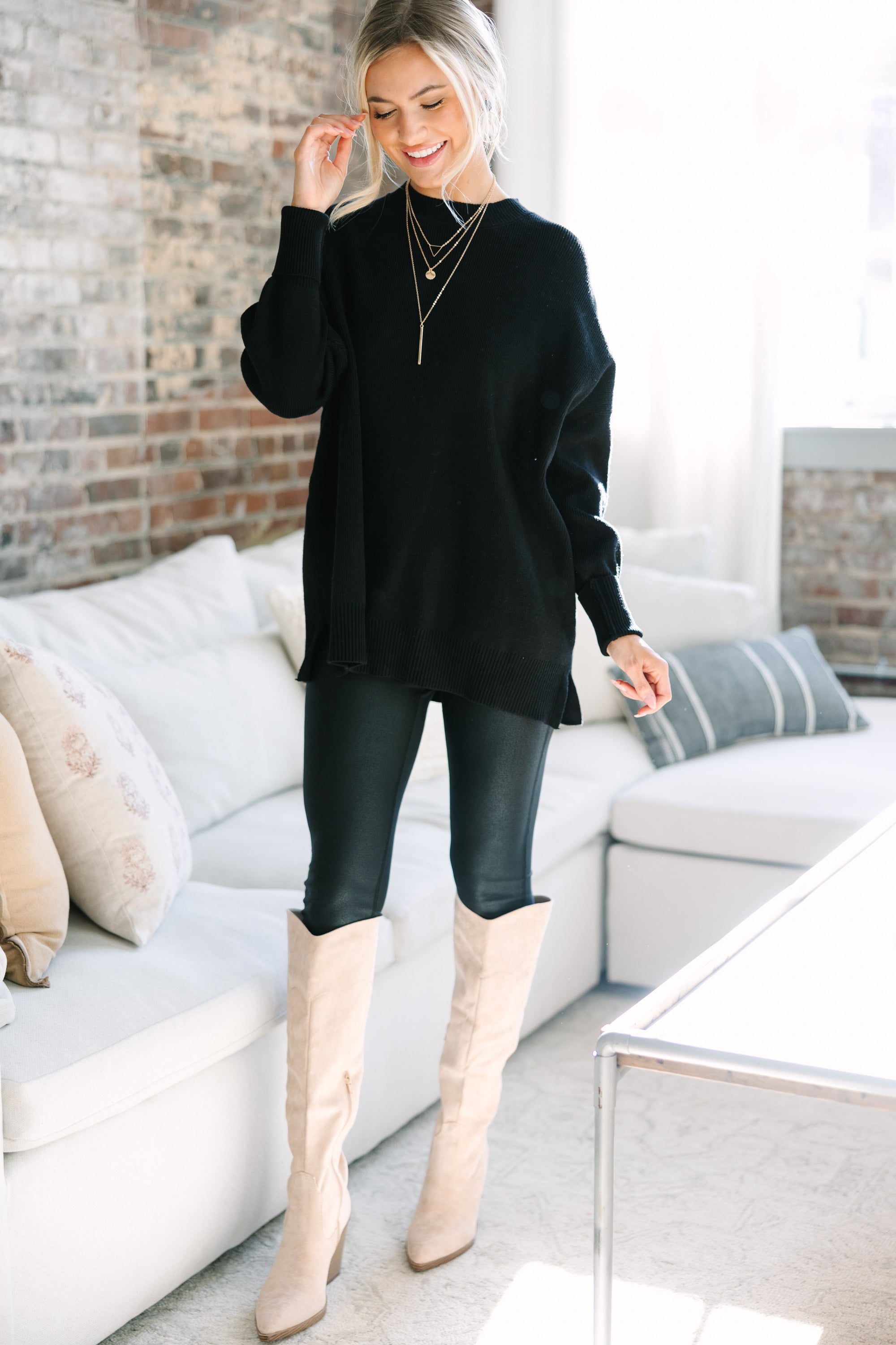 Perfectly You Black Mock Neck Sweater