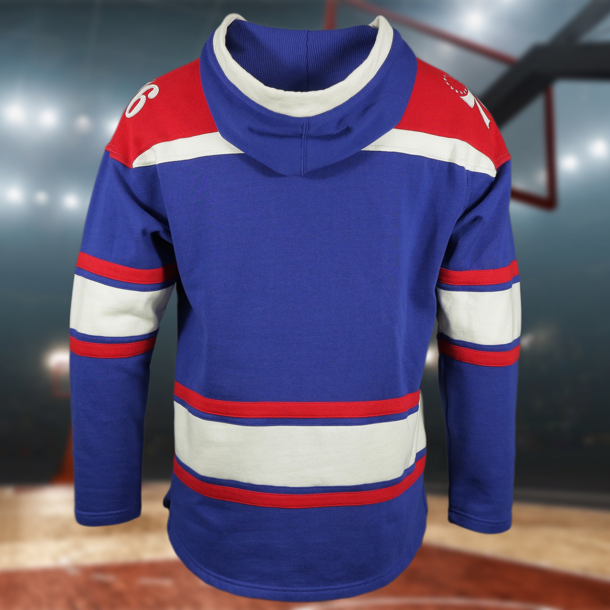 Philadelphia 76ers Vintage Hockey 47 Lacer Hoodie |  Blue, Red, White