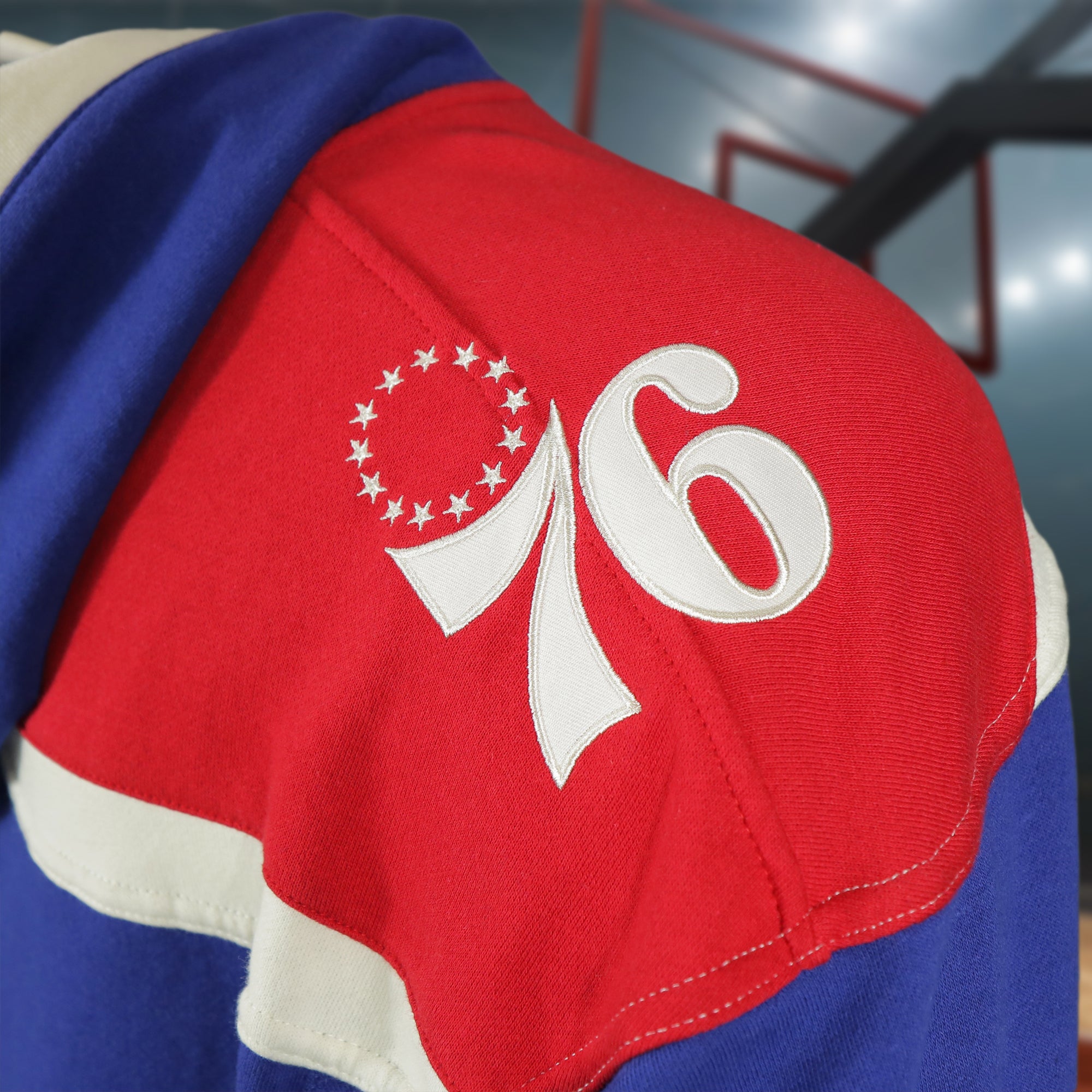 Philadelphia 76ers Vintage Hockey 47 Lacer Hoodie |  Blue, Red, White