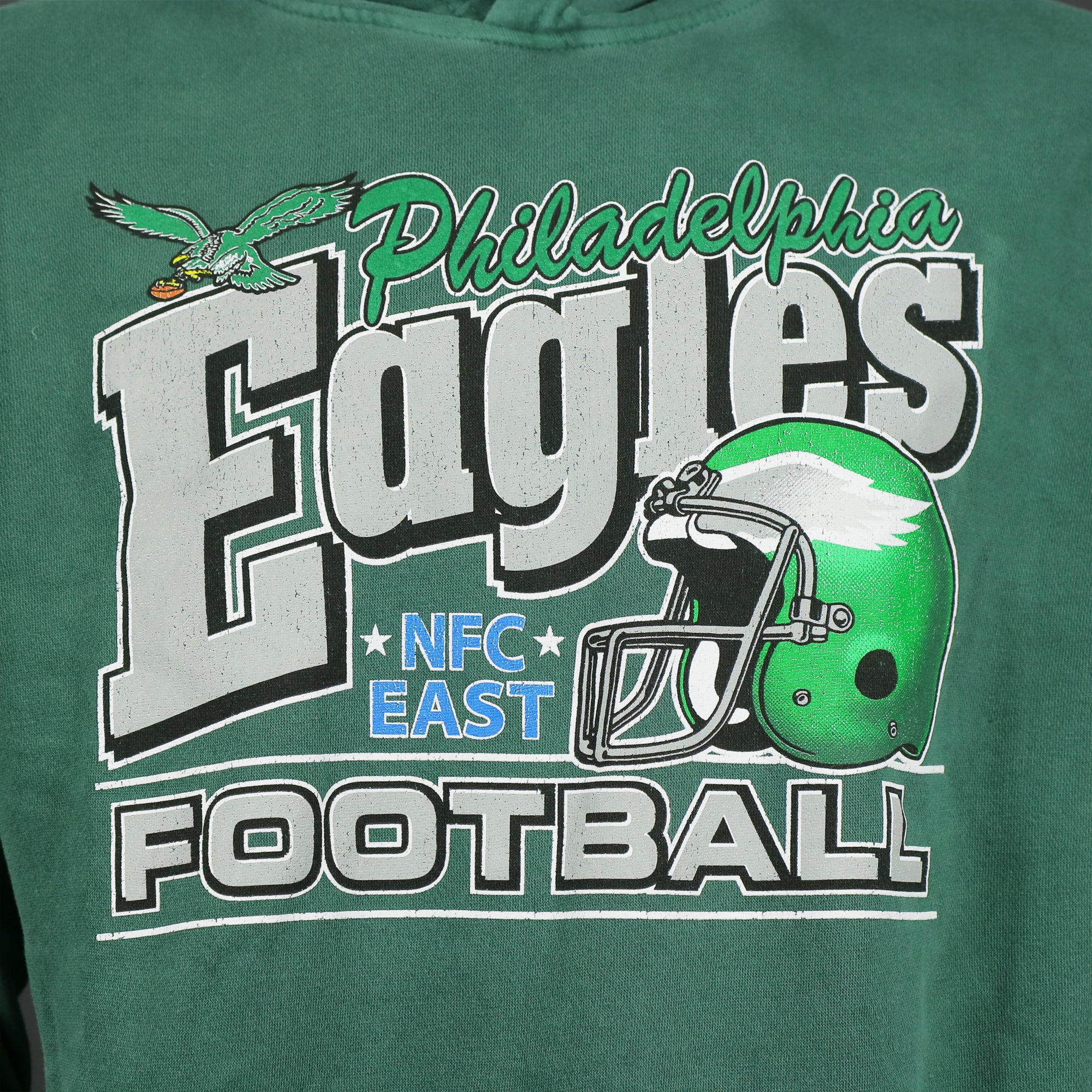 Philadelphia Eagles Sun Fade Pierce Kelly Green Pullover Hoodie | Elm Green