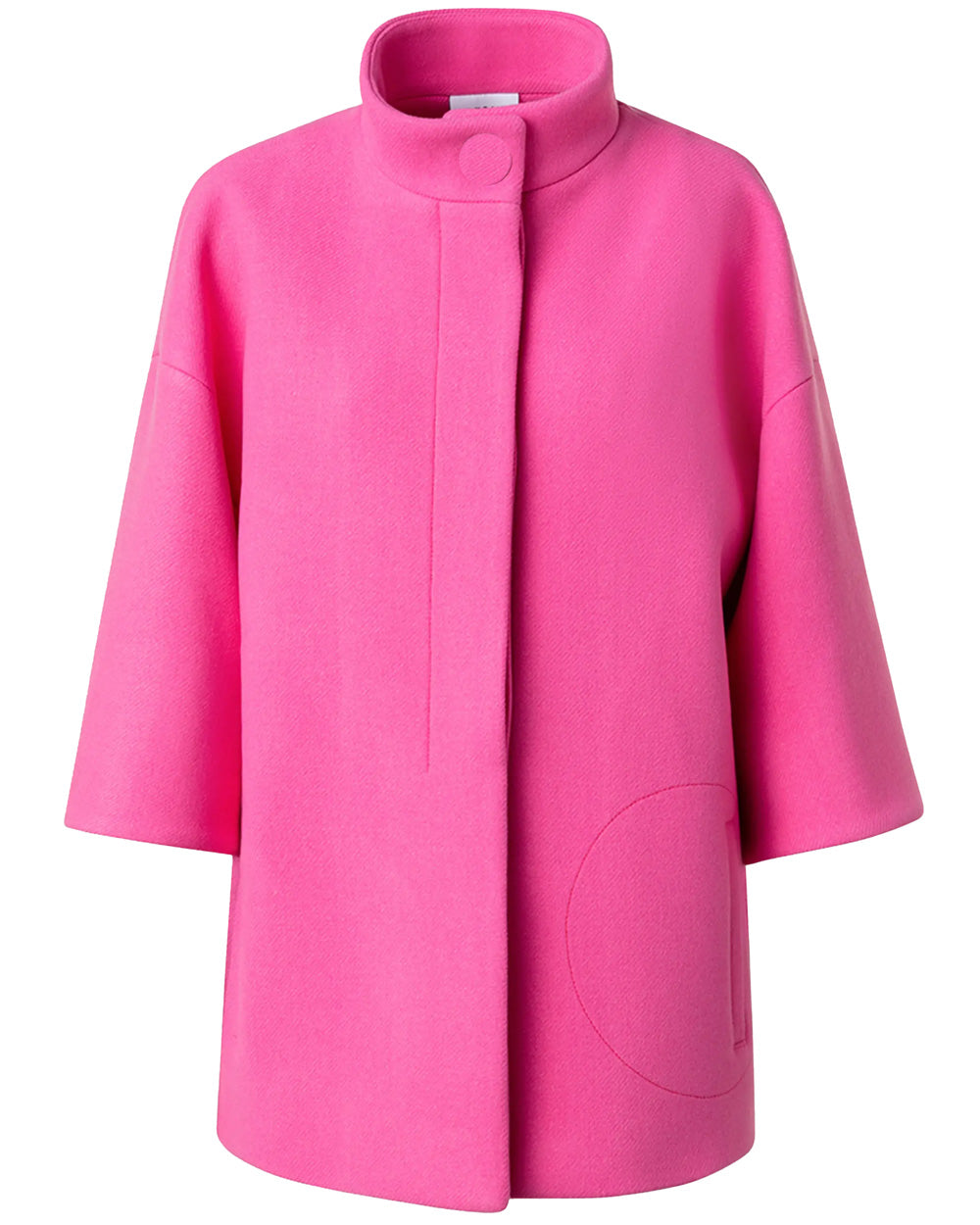 Pink Wool Wide Sleeve Carcoat