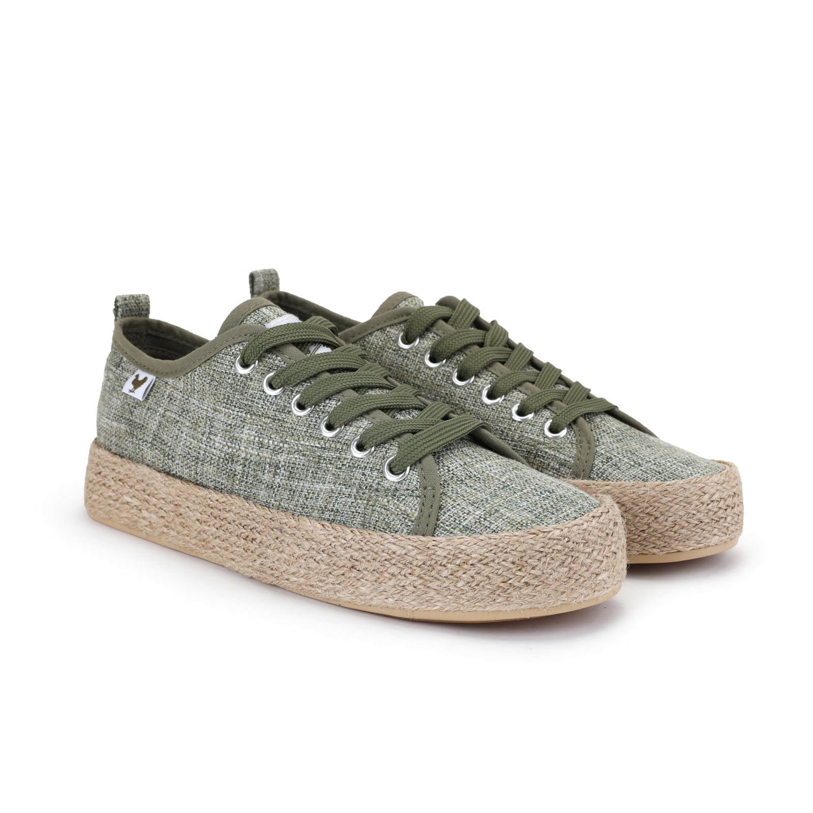 Pitas linen lace-up espadrille sneakers