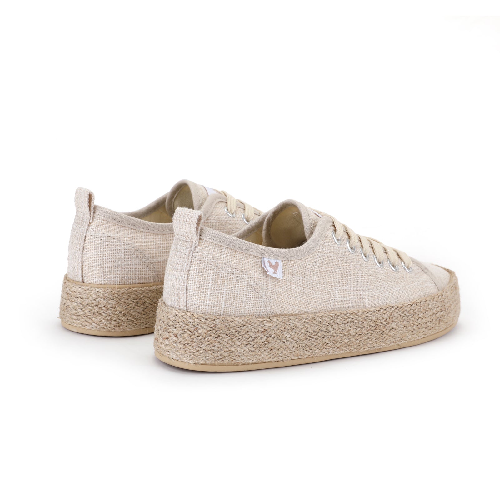 Pitas linen lace-up espadrille sneakers