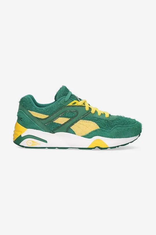 Puma leather sneakers R698 Super green color