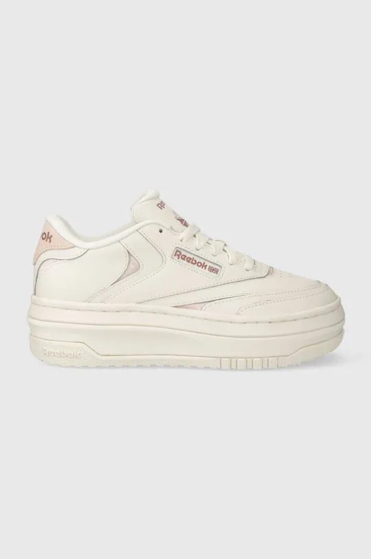 Reebok leather sneakers Club C Extra beige color