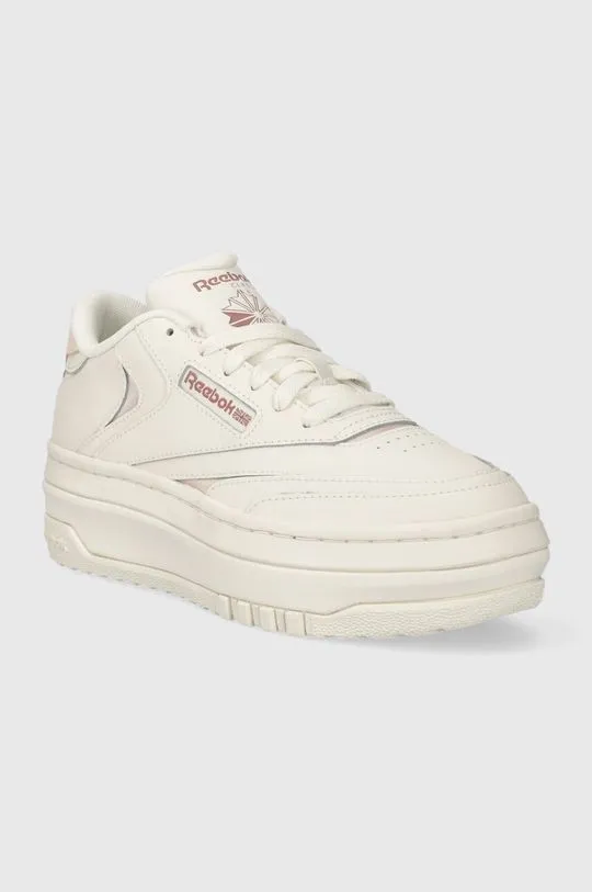 Reebok leather sneakers Club C Extra beige color