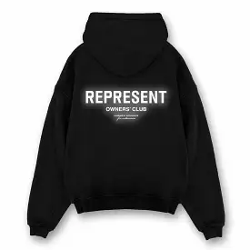 Represent Owners Club Logo Hoodie Black Reflective