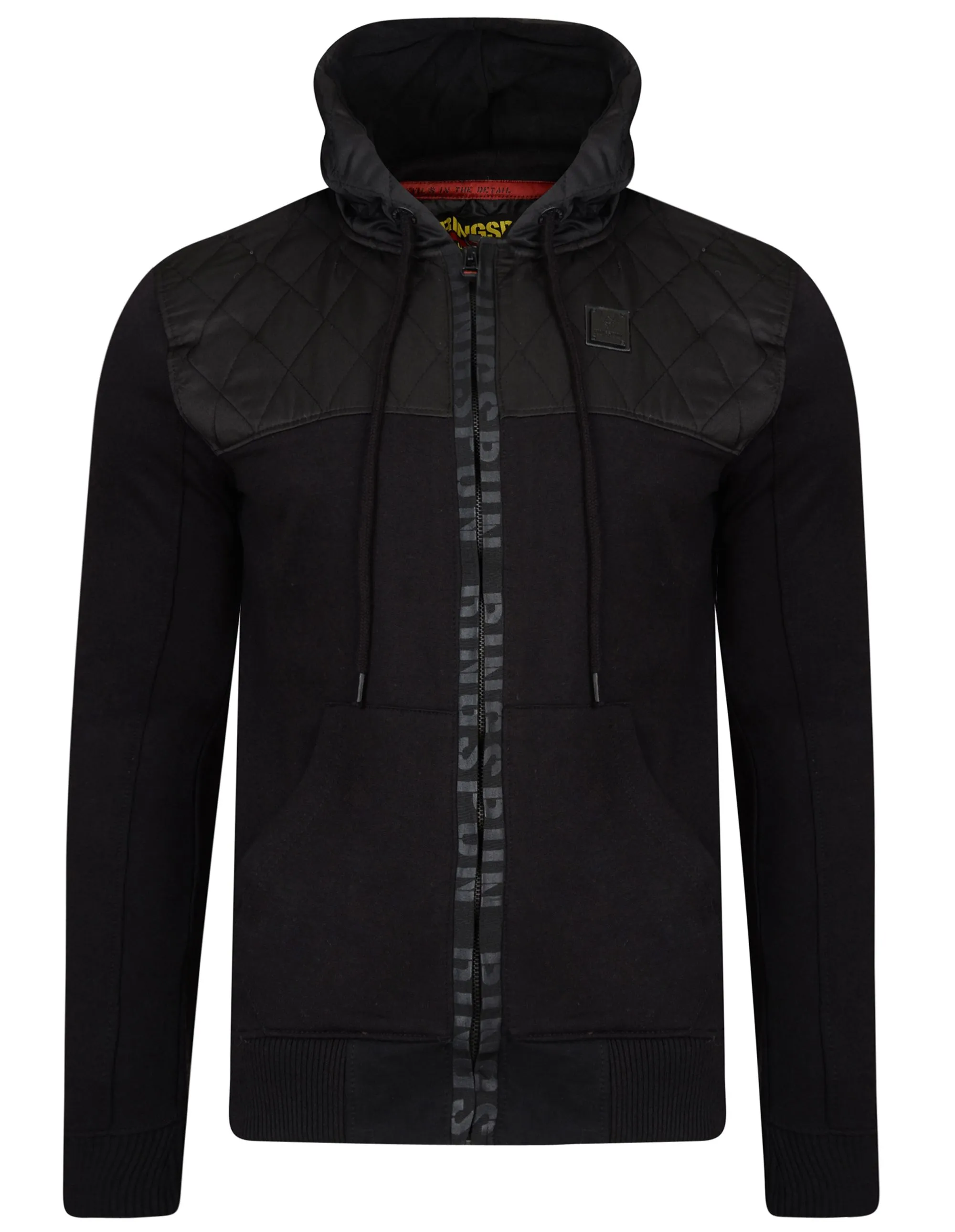 Ringspun Harvington Zip Up Plain Hoodie Black