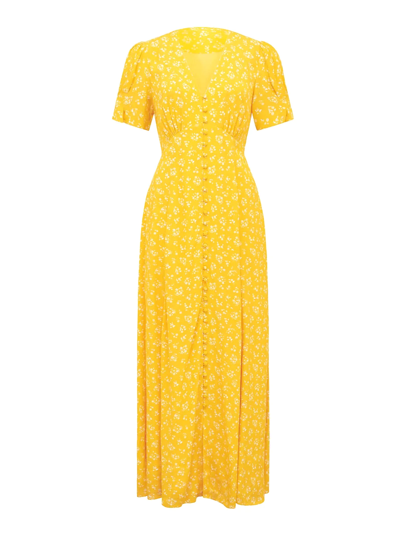 Saffron Printed Midi Sun Dress