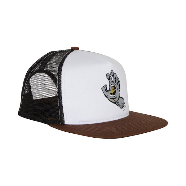 Santa Cruz Screaming Hand Trucker Hat - White/Brown/Black